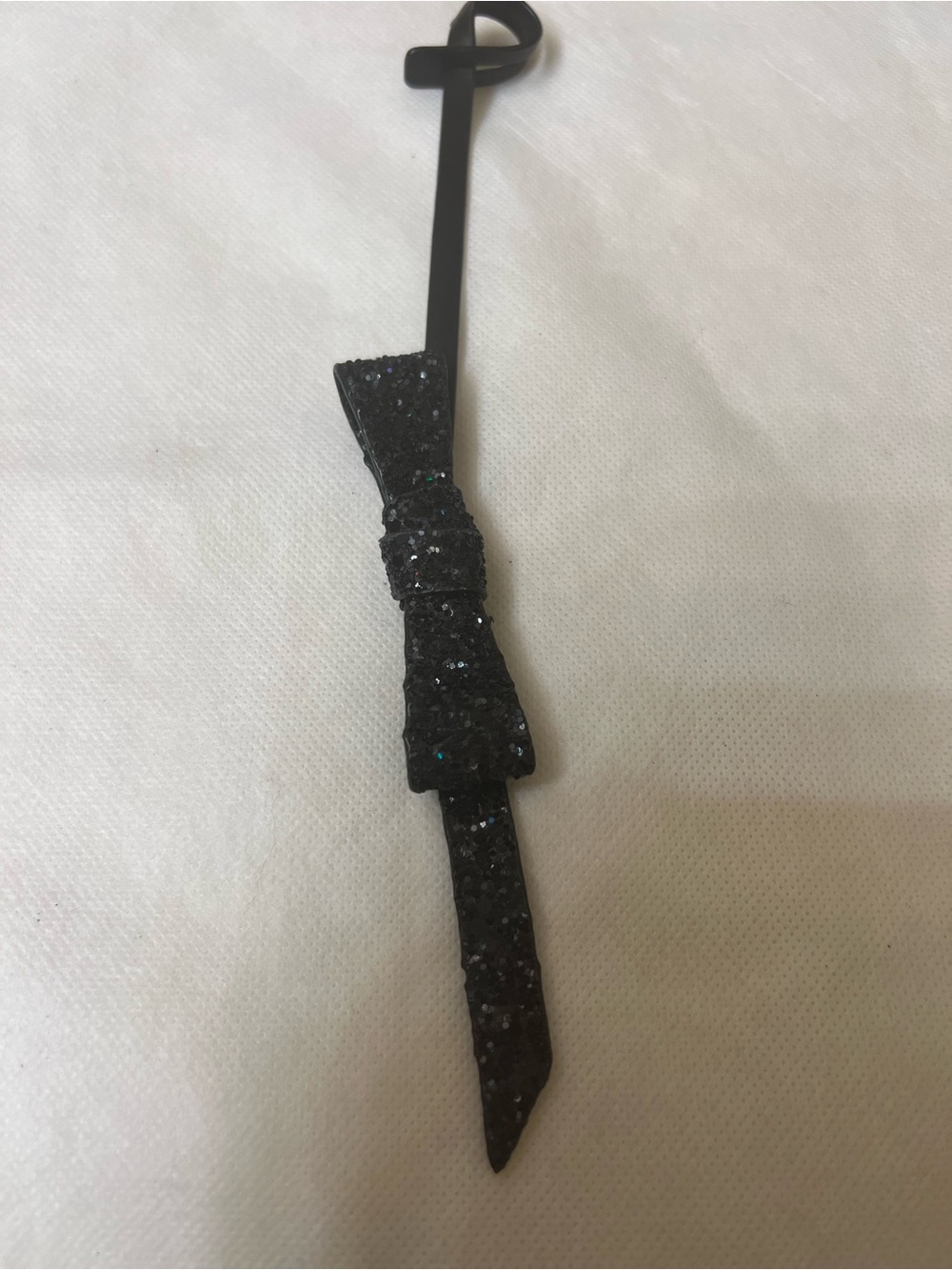 Kate Spade Black Glitter Bow hang tag New